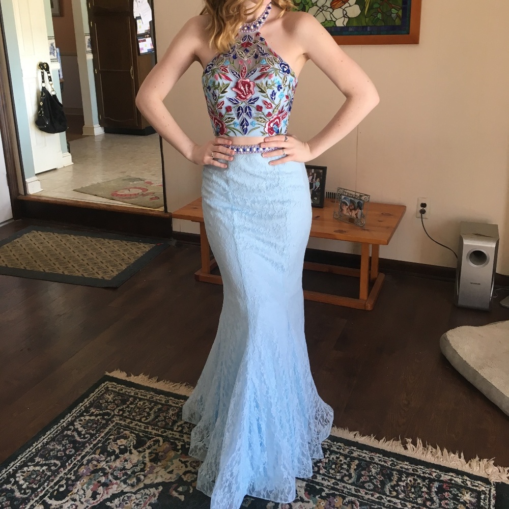 Two Piece Mermaid Prom Dress